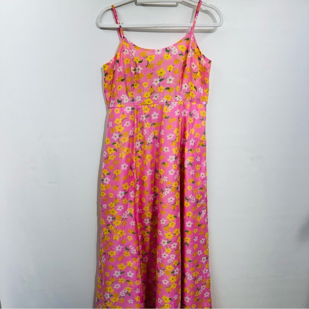 On 34th Womens Sunray‎ Dress Pink Yellow Floral Print Maxi Size S New